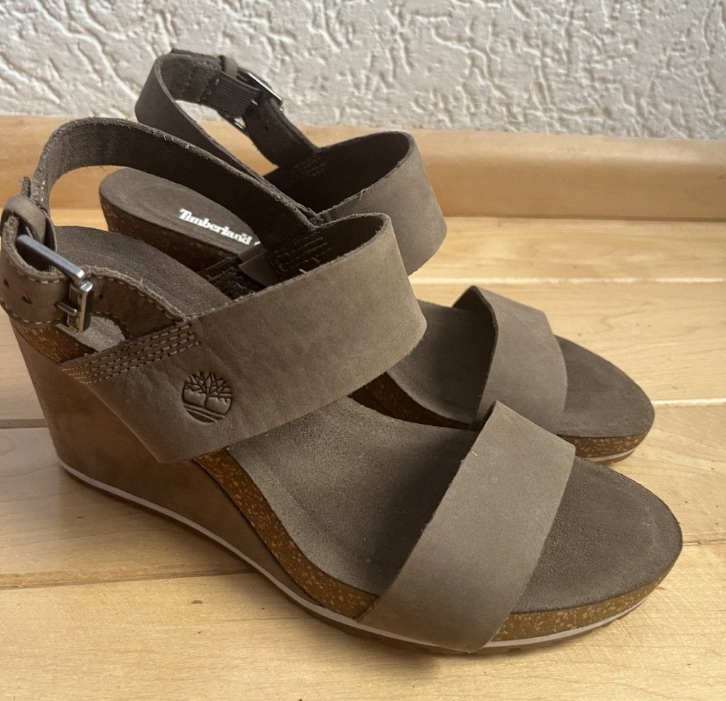 NIEUW Timberland sandalen maat 39 sleehak kaki Capri Sunset, Verzenden, Nieuw, Timberland Ortholite, Sandalen of Muiltjes