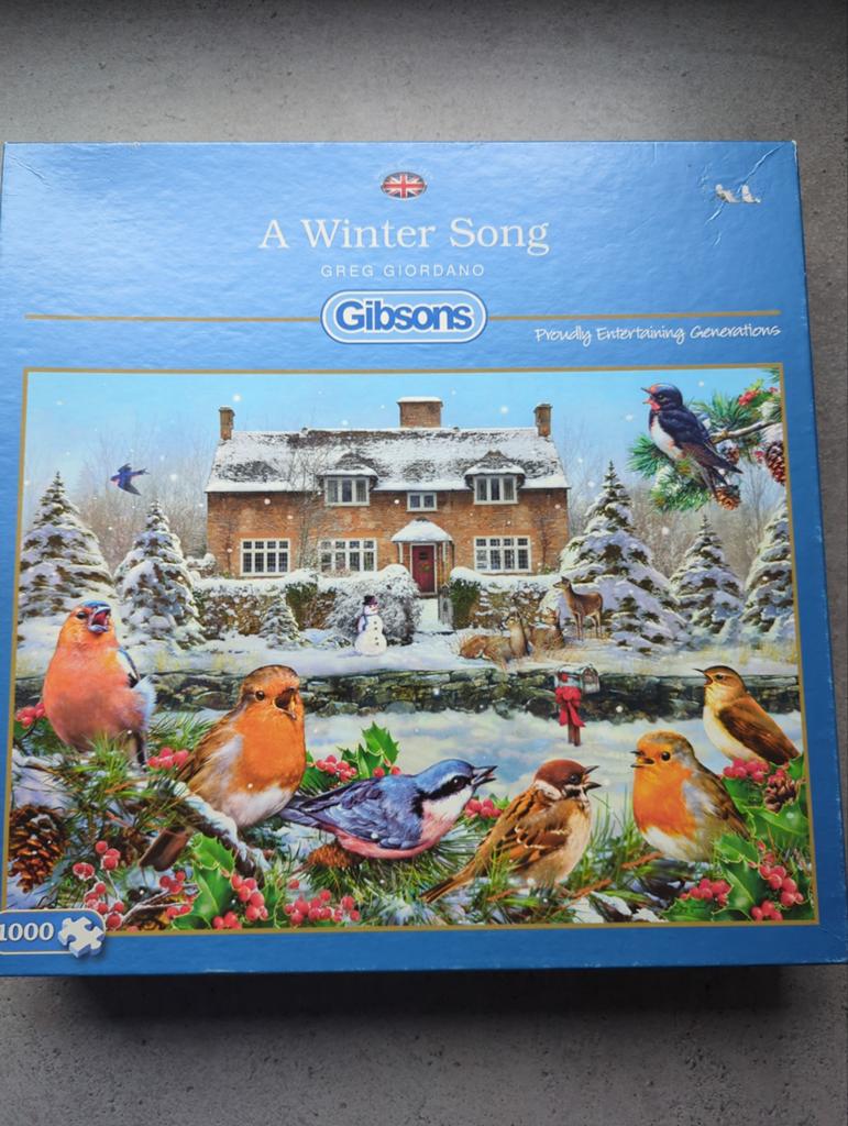 Gibsons 'A Winter Song' Legpuzzel 1000 stukjes, Ophalen of Verzenden, 500 t/m 1500 stukjes, Zo goed als nieuw, Legpuzzel