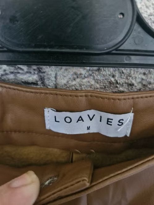 Bruine leren broek maat m h, Kleding | Dames, Maat 38/40 (M), Bruin, Onbekend, Ophalen of Verzenden