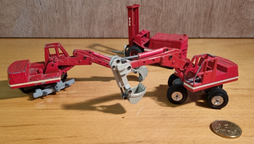Vintage O&K MH6, RH6 (RW Modell) & NZG Heftruck jaren '70, Ophalen of Verzenden, Gebruikt