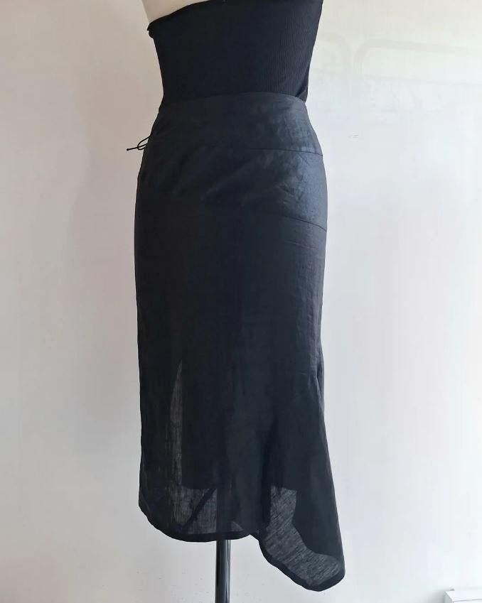 lace up Puck & Hans linnen rok zwart 36/38 vetersluiting, Kleding | Dames, Zwart, Ophalen of Verzenden, Zo goed als nieuw, Maat 36 (S)