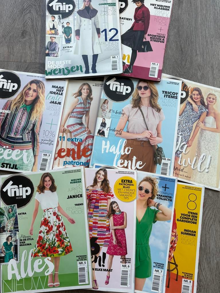 Knipmode Tijdschriften - jaargang 2017, Ophalen of Verzenden, Zo goed als nieuw, Damesbladen