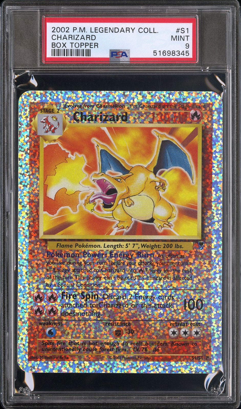 Charizard PSA 9 Legendary Collection Reverse Holo Box Topper, Ophalen of Verzenden, Zo goed als nieuw
