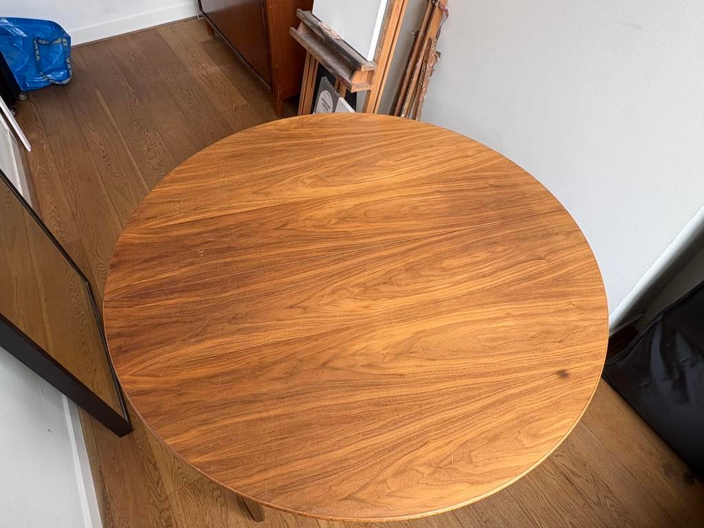 Vintage eettafel teak hout, Huis en Inrichting, Tafels | Eettafels, Ophalen, Zo goed als nieuw, Vier personen, 100 tot 150 cm