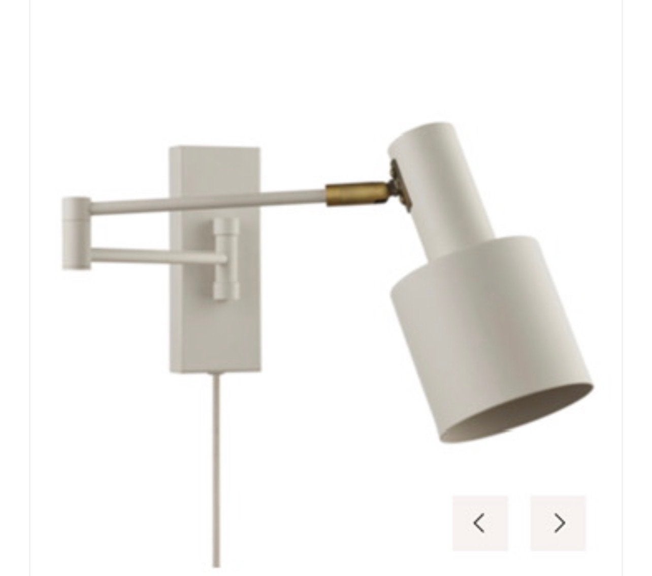 2x Nordin wandlamp beige - Nieuw t.w.vv140,-, Nieuw, Ophalen of Verzenden, Verstelbaar, Metaal