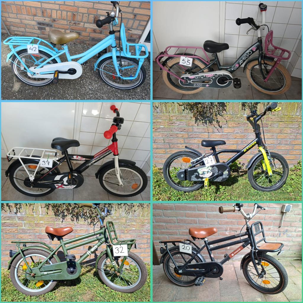 16 en 18 inch kinderfietsen, Fietsen en Brommers, Fietsen | Kinderfietsjes, Ophalen, Gebruikt, 16 tot 20 inch