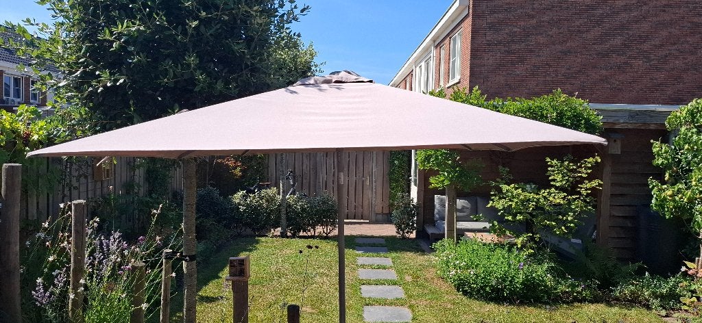 Parasol beige, Ophalen, Gebruikt, 2 tot 3 meter, Verstelbaar
