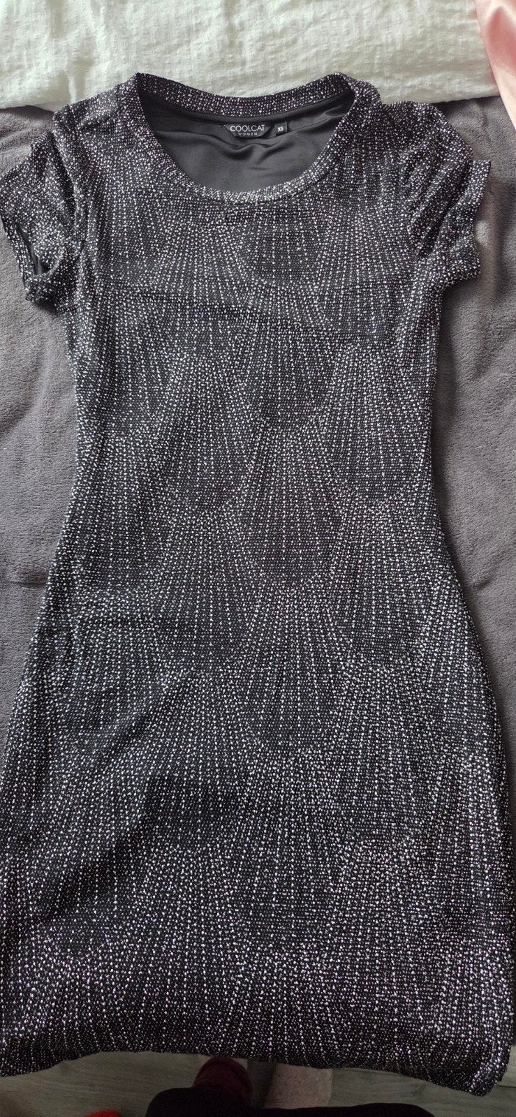 Coolcat Zwart Glitter Jurkje Maat XS, Kleding | Dames, Zwart, Ophalen of Verzenden, Zo goed als nieuw, Coolcat