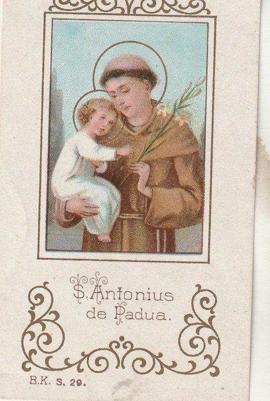 Prentje Heilige Antonius van Padua, Ophalen of Verzenden, Gebruikt, Kaart of Prent, Christendom | Katholiek