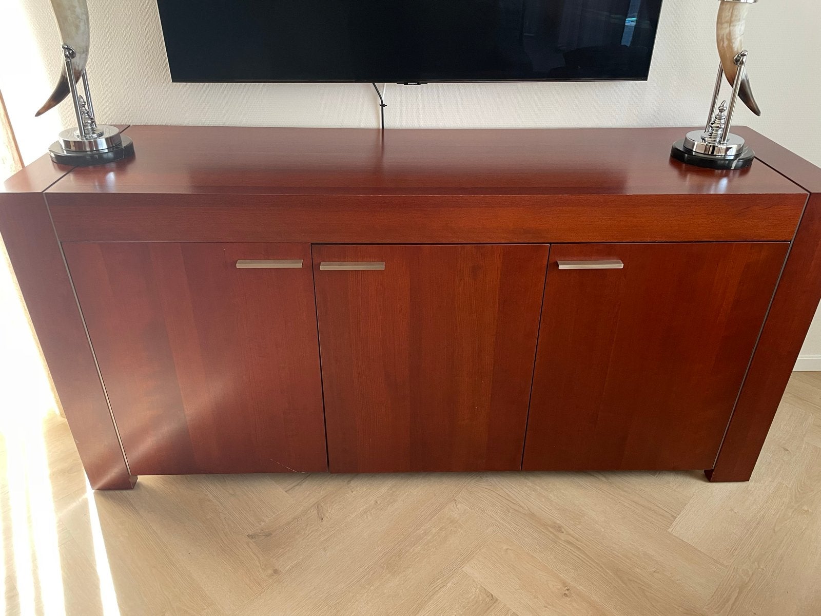 Massief Kersenhouten Dressoir Kast - 180x50x85 cm, Gebruikt, 150 tot 200 cm, Ophalen of Verzenden, Kersenhout