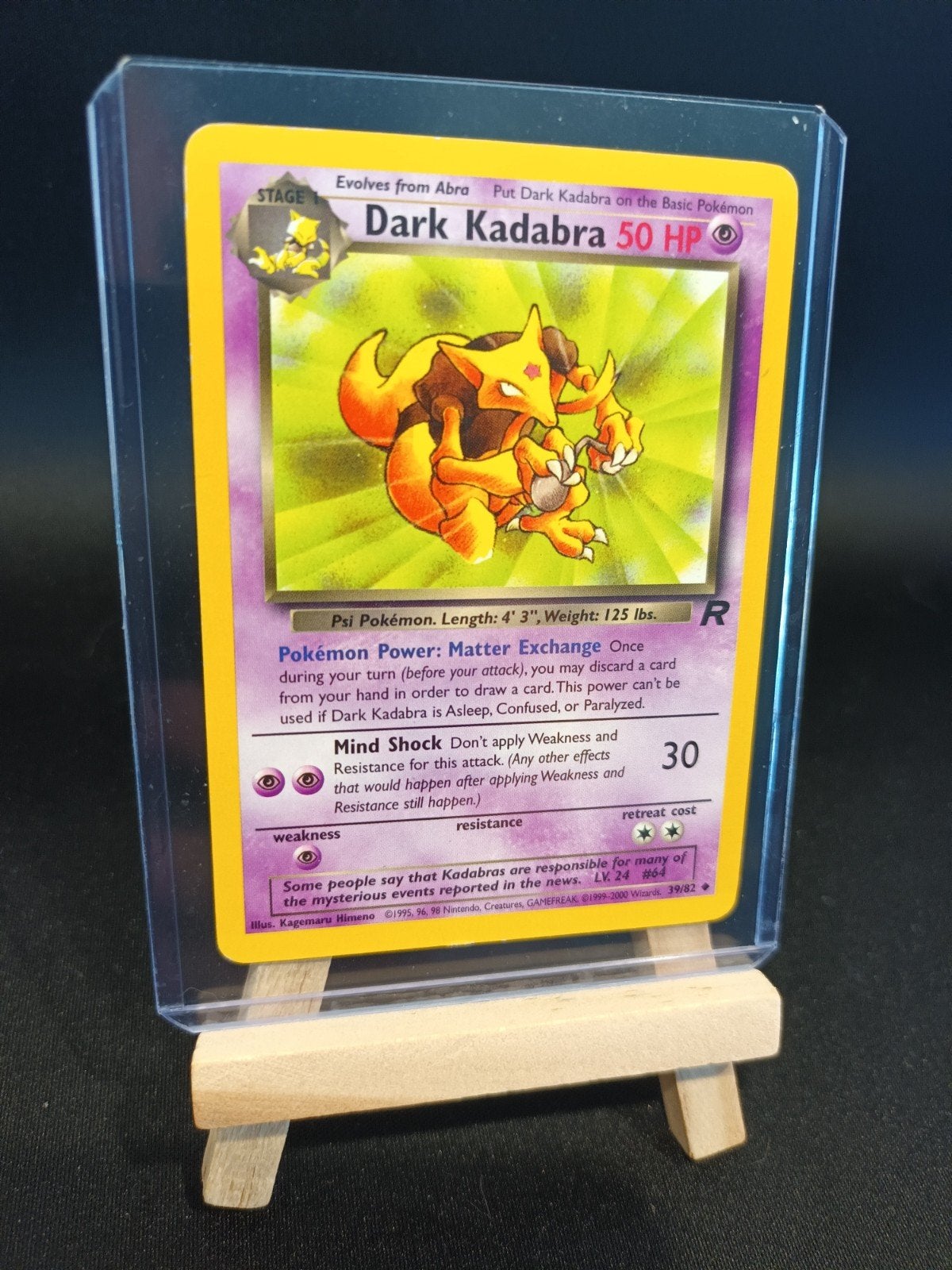 Pokémon Dark Kadabra 39/82 - Team Rocket WOTC Vintage  EX/LP, Ophalen of Verzenden, Gebruikt, Losse kaart