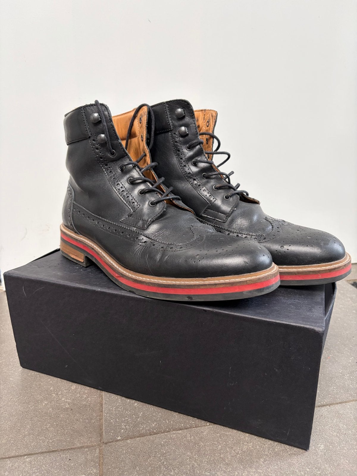 Cortefiel Zwarte Leren Boots Maat 43, Ophalen of Verzenden, Gedragen, Zwart, Boots