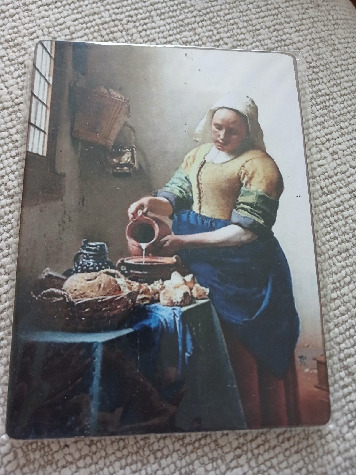De Melkmeid van Vermeer - Reproductie op karton, Minder dan 50 cm, Overige typen, Nieuw, Ophalen of Verzenden