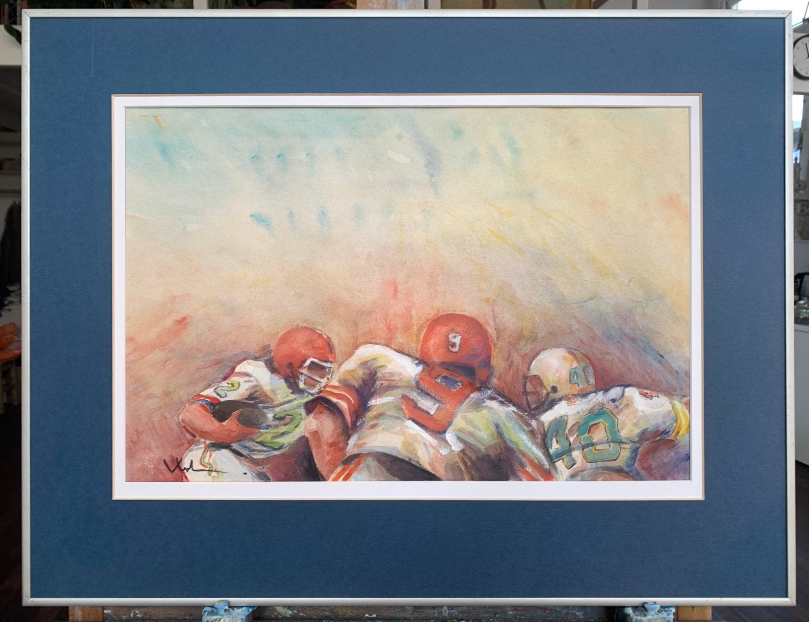 Quaterback Aquarel, Ophalen of Verzenden
