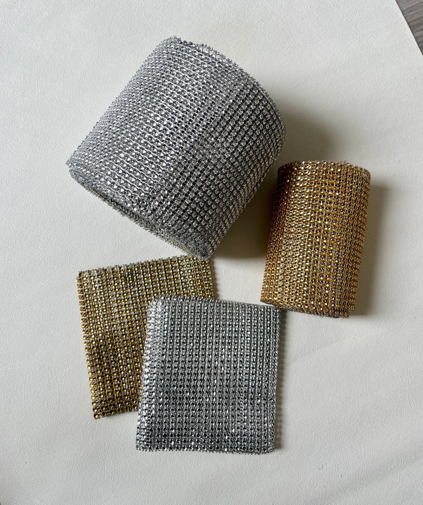 Strass band op rol goud en zilver – decoratie DIY, Ophalen, Zo goed als nieuw, Meerkleurig, Knutselmateriaal