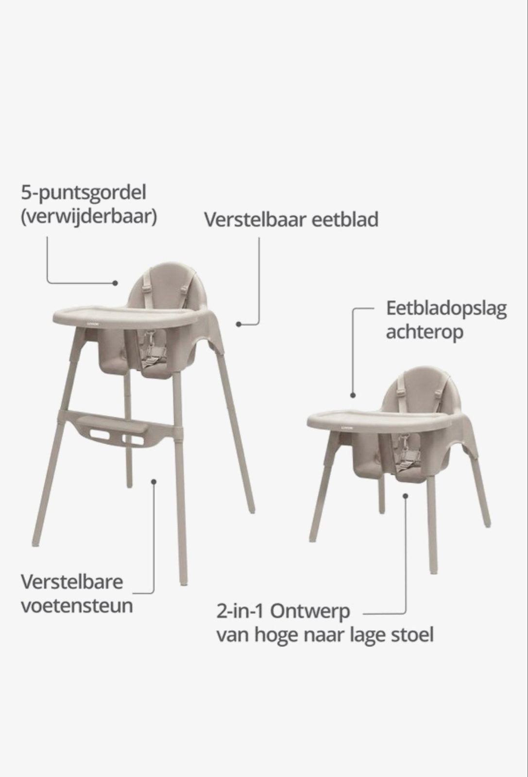 Nieuwe Luvion 2-in-1 Kinderstoel - Hoog en Laag, Kinderen en Baby's, Kinderstoelen, Ophalen of Verzenden, Nieuw, Overige typen