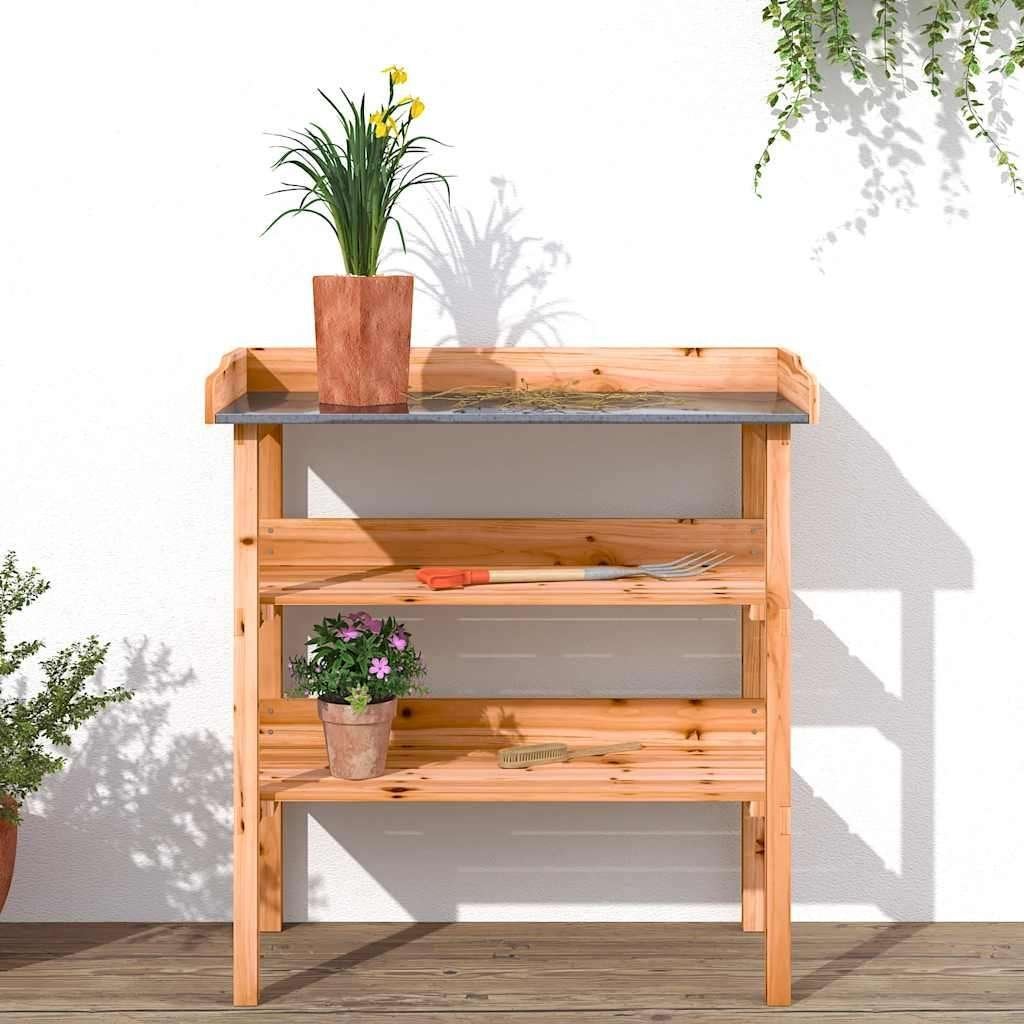 Oppottafel plantentafel hout + zink GRATIS VERZONDEN!, Verzenden, Nieuw, Balkon, Nvt