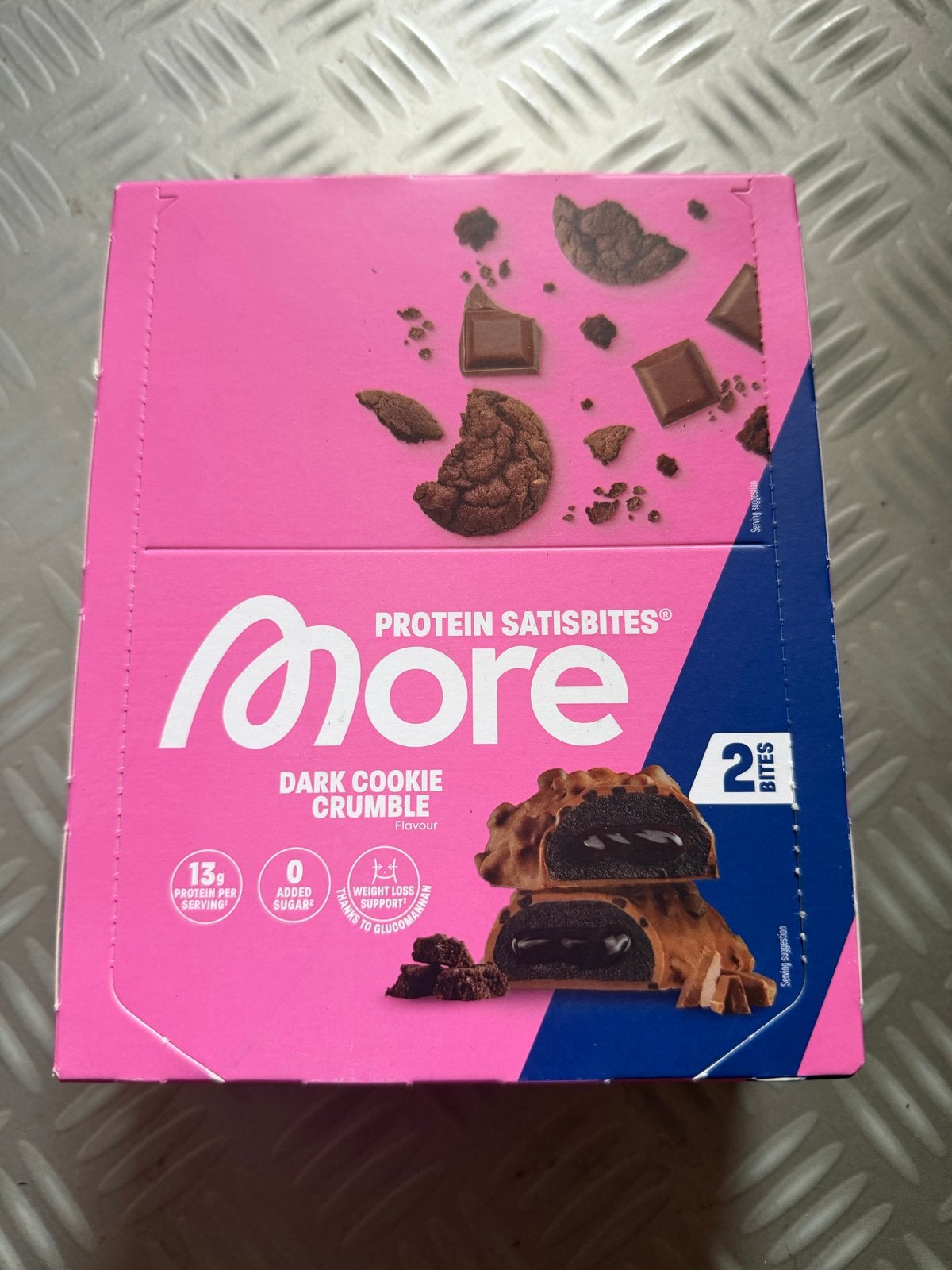 More Satisbite Bar Dark Cookie 2x25g 12 stuks nieuw, Diversen, Levensmiddelen, Ophalen of Verzenden