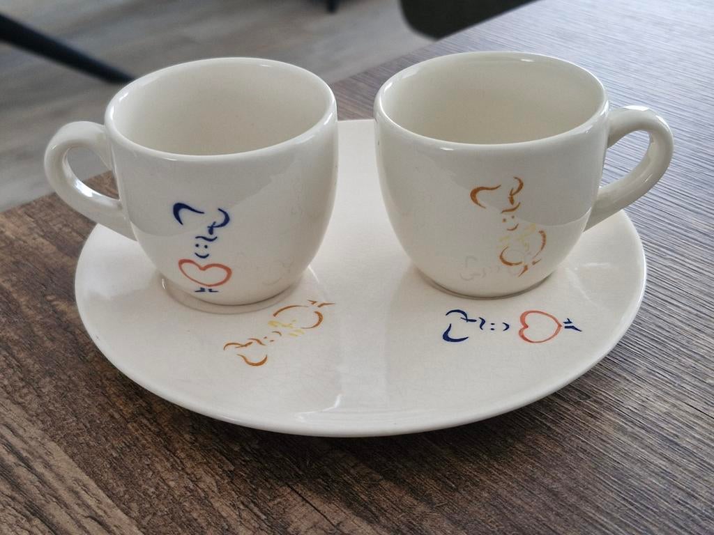 Duo kop met schotel - Frucaps / Sonneveld, Verzamelen, Ophalen of Verzenden, Zo goed als nieuw, Gebruiksvoorwerp