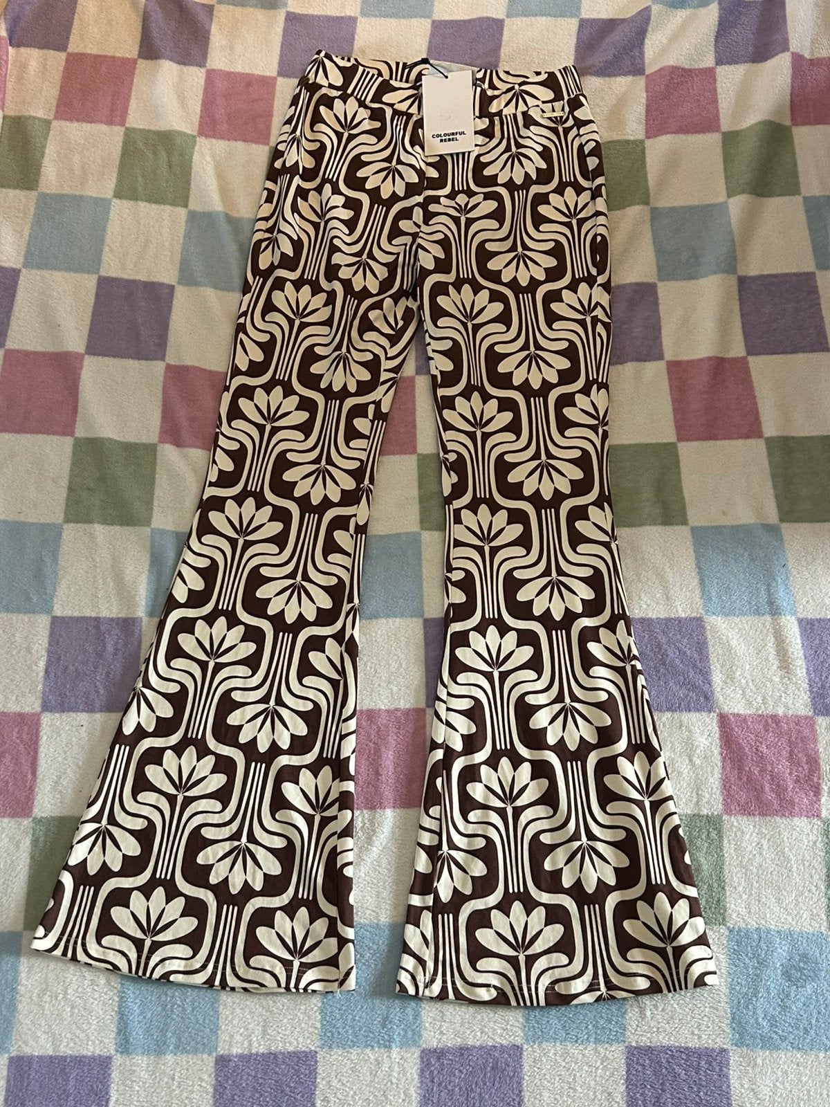 Colourful Rebel flared pants retro flower, maat L, Ophalen of Verzenden, Nieuw, Meerkleurig, Lang