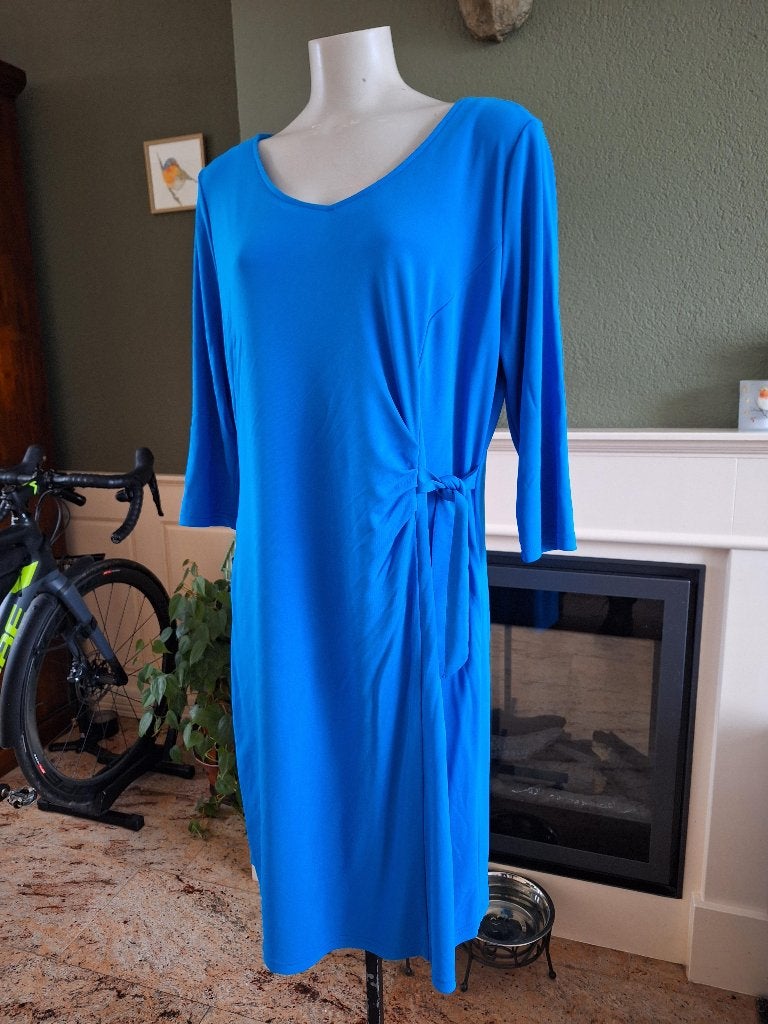 Apanage schitterende helder blauwe jurk 46 XXL, Maat 46/48 (XL) of groter, Zo goed als nieuw, Apanage, Knielengte