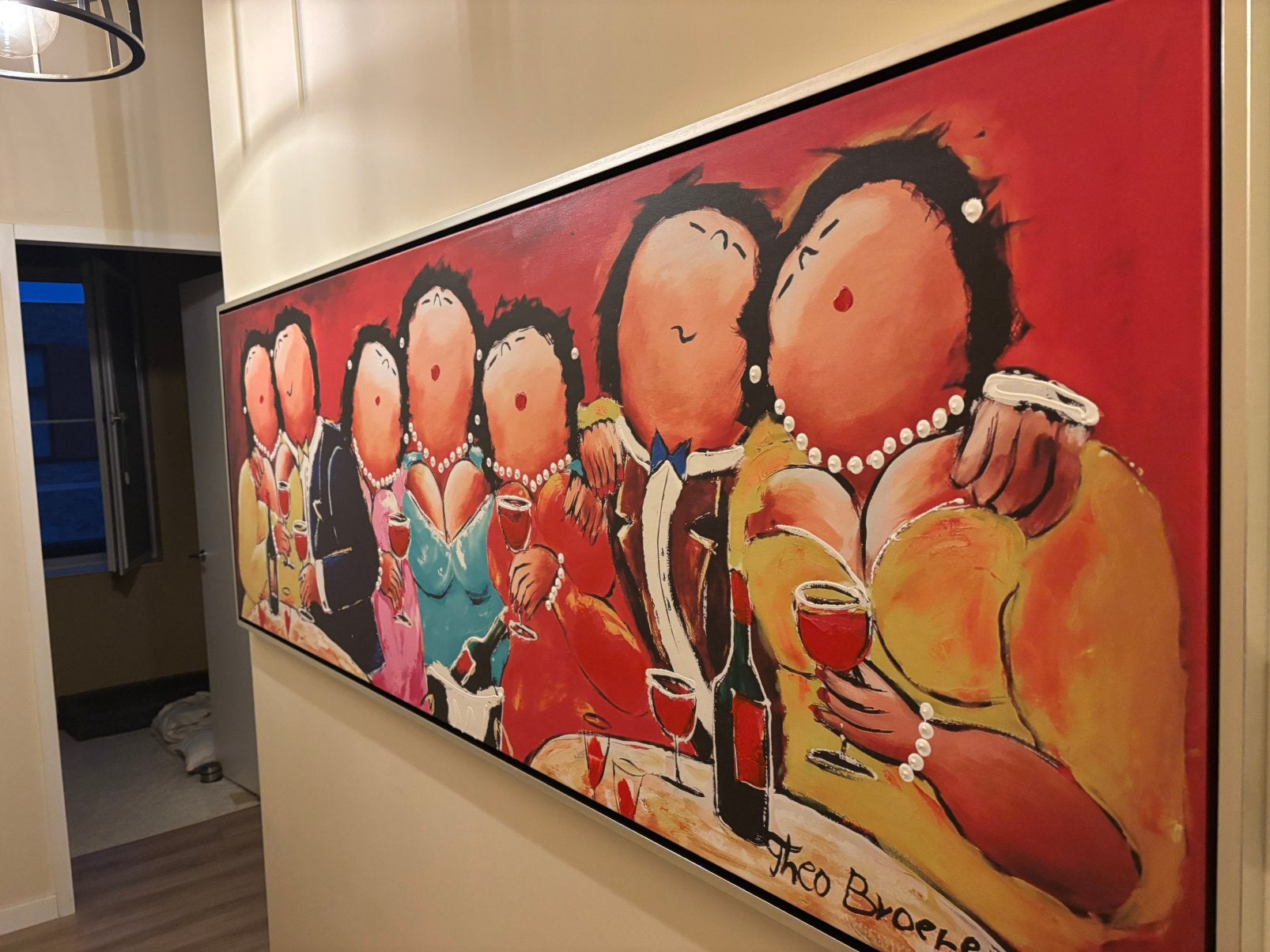 Dikke dames Theo broeren met lijst, Antiek en Kunst, Ophalen, Giclée, Figuren