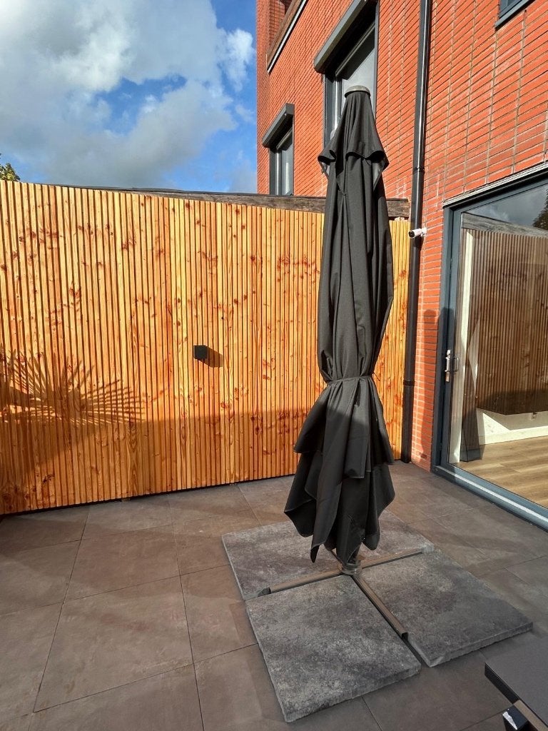 Parasol 3x3, Tuin en Terras, Ophalen, Gebruikt, 2 tot 3 meter, Zweefparasol