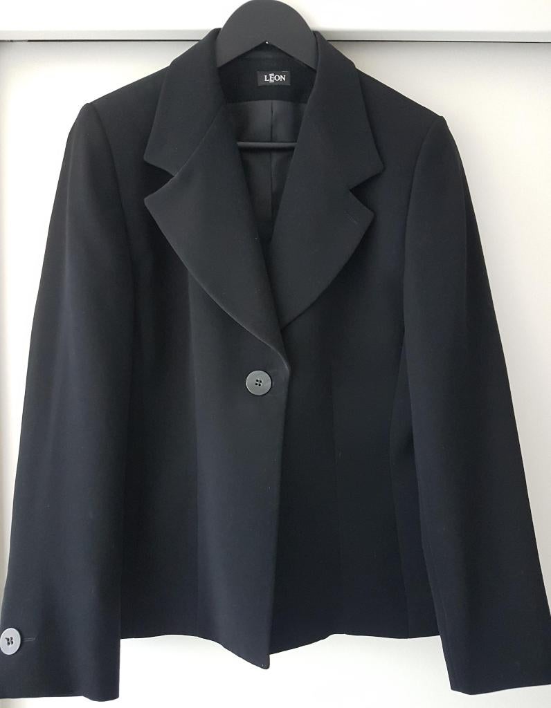Sjieke zwarte blazer van merk Leon (mt 40), Zwart, Leon, Zo goed als nieuw, Jasje