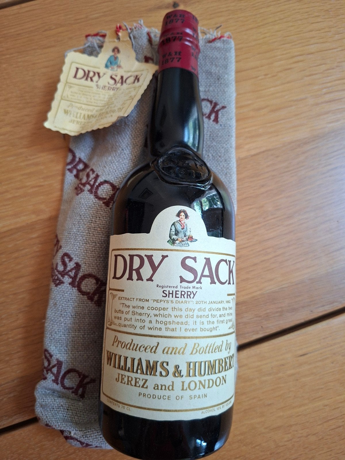 Vintage Dry Sack Sherry - Williams & Humbert, Ophalen of Verzenden, Rode wijn