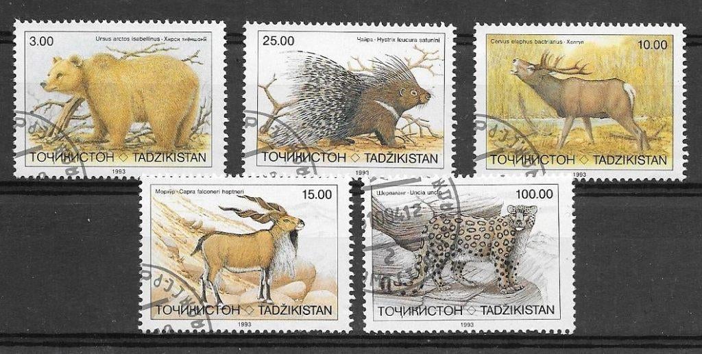 Tadzikistan 1993  Dieren, Verzenden, Gestempeld, Centraal-Azië