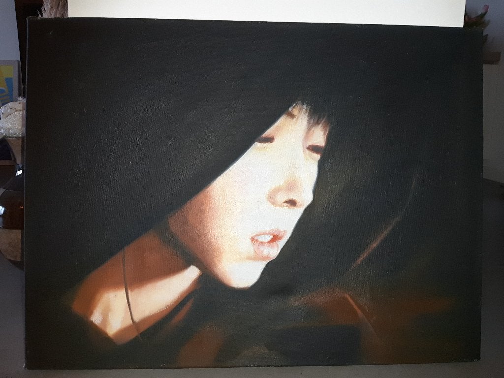 Schilderij Chinese jongen, Ophalen, Acrylverf, Doek, Portret of Personen