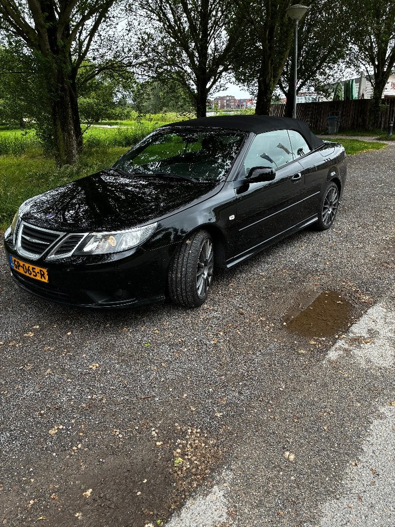 Saab 9-3 1.8 T Cabrio 2009 Zwart, Auto's, 1998 cc, 4 cilinders, Cabriolet, 4 stoelen
