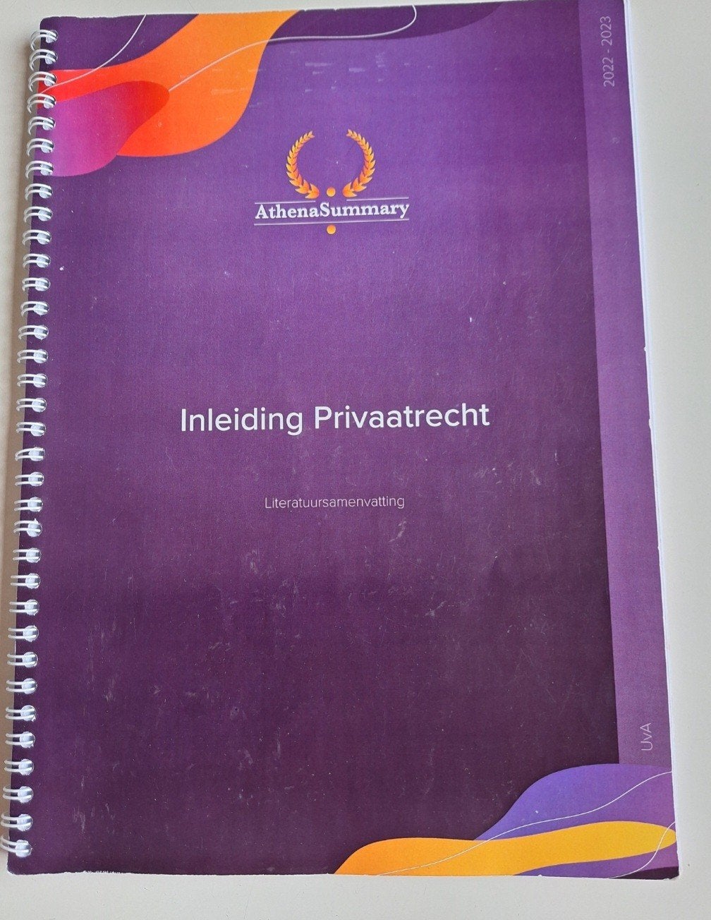 Inleiding Privaatrecht Literatuursamenvatting AthenaSummary, Ophalen of Verzenden, Zo goed als nieuw, WO