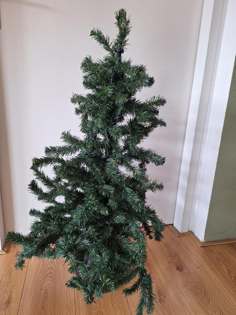 Kunst kerstboom ca 1 mtr hoog, incl pot, Ophalen, Gebruikt