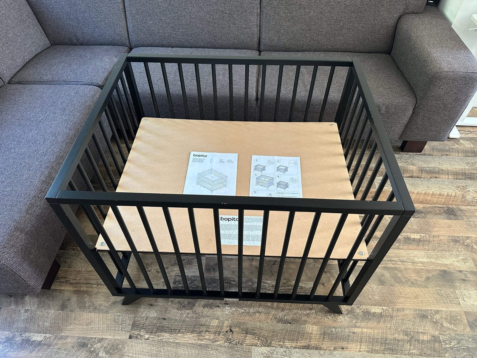 Bopita box retro mat zwart, Ophalen, Gebruikt, Rechthoekig, In hoogte verstelbaar