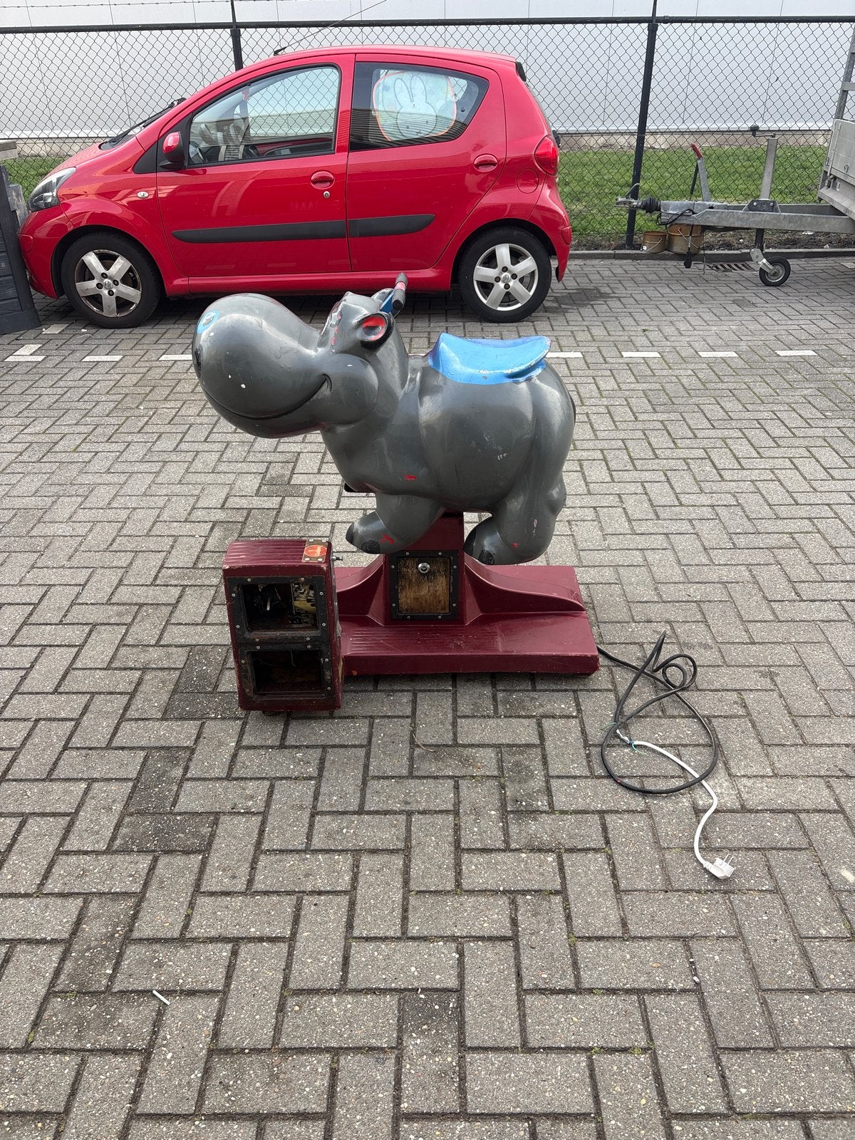 Vintage Kiddy Ride Nijlpaard - Werkt op 1 Gulden, Ophalen, Gebruikt