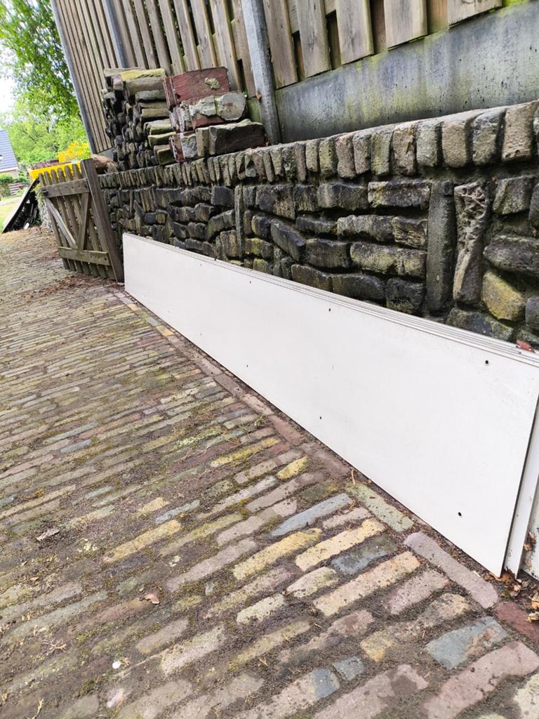 trespa stroken 36 cm ral 9001, Ophalen, Gebruikt