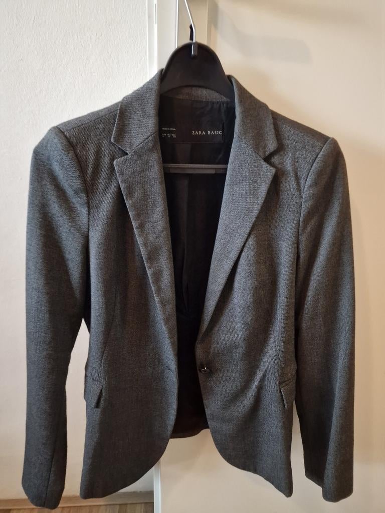 Zara Basic Grijs Jasje Maat M, Maat 38/40 (M), Ophalen of Verzenden, Zo goed als nieuw, Jasje