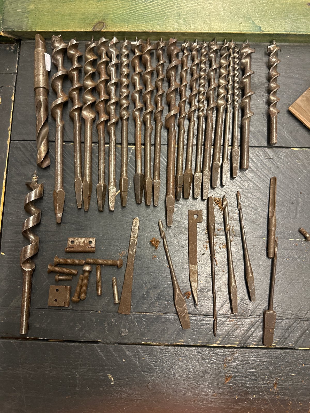 Vintage Houtboren Set met Houten Kist - Diverse Maten, Gebruikt, Overige merken, Overige typen, Ophalen of Verzenden
