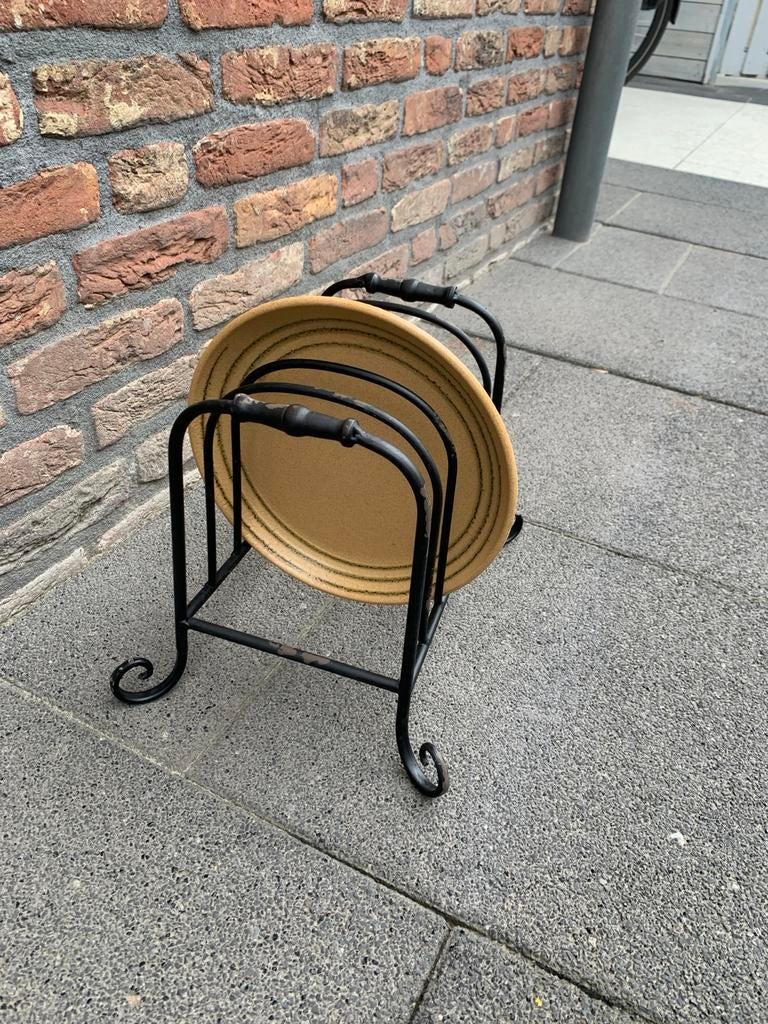 Decoratief Bordenrek - Zwart Metaal, Gebruikt, Bordenrek, Ophalen of Verzenden, Zwart