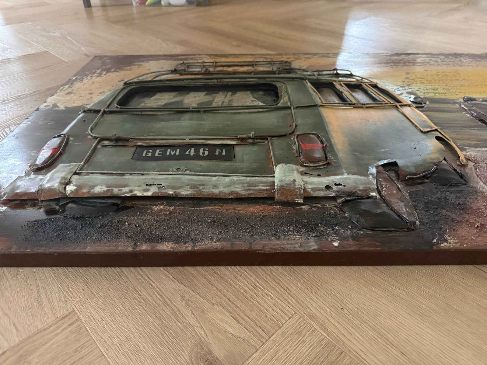 3D Wanddecoratie industrieel Volkswagen Busje, Ophalen, Overige onderwerpen, 50 - 100 cm, Handgemaakt