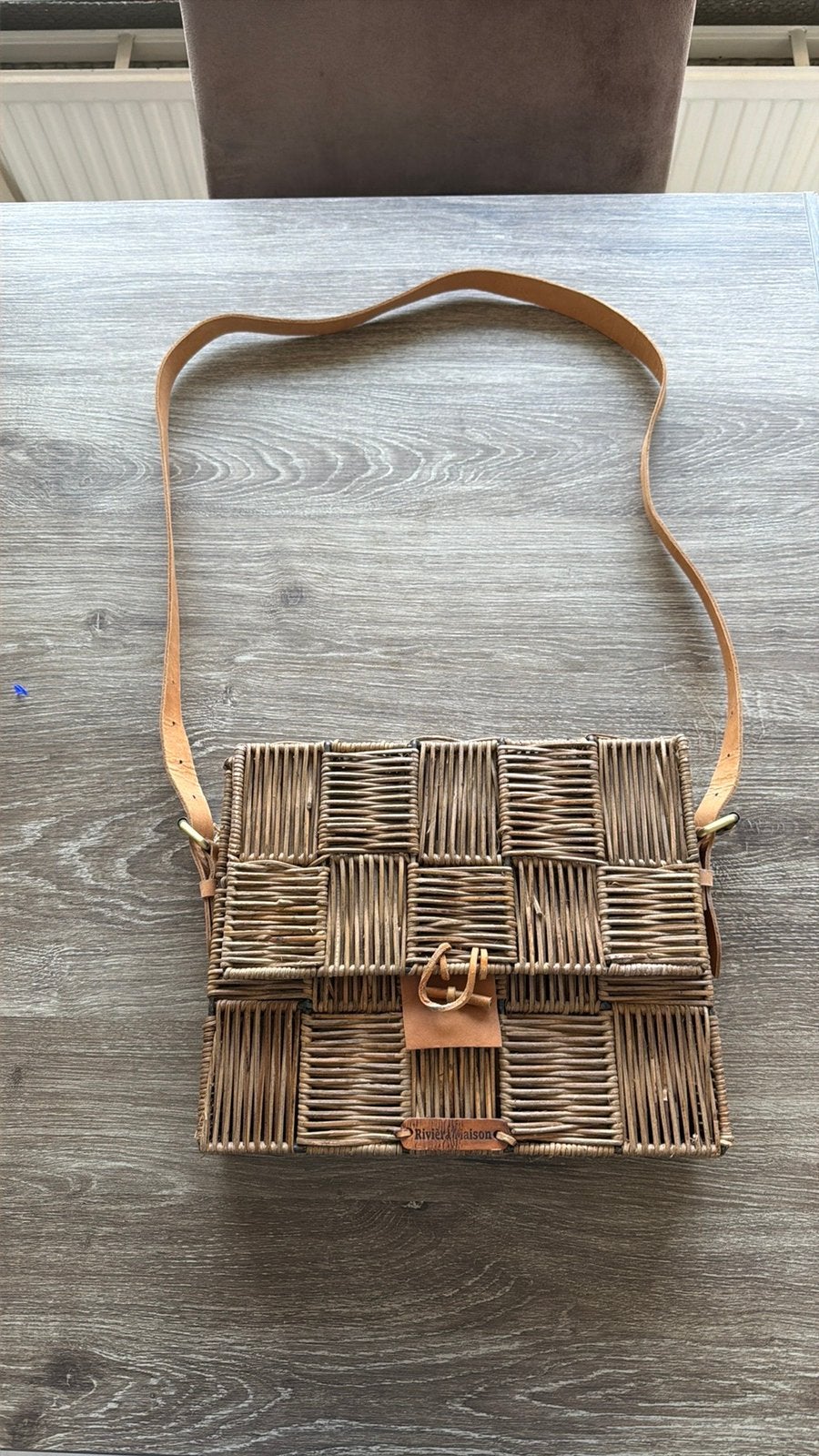 Decoratieve handtas rattan riviera maison, Ophalen, Zo goed als nieuw