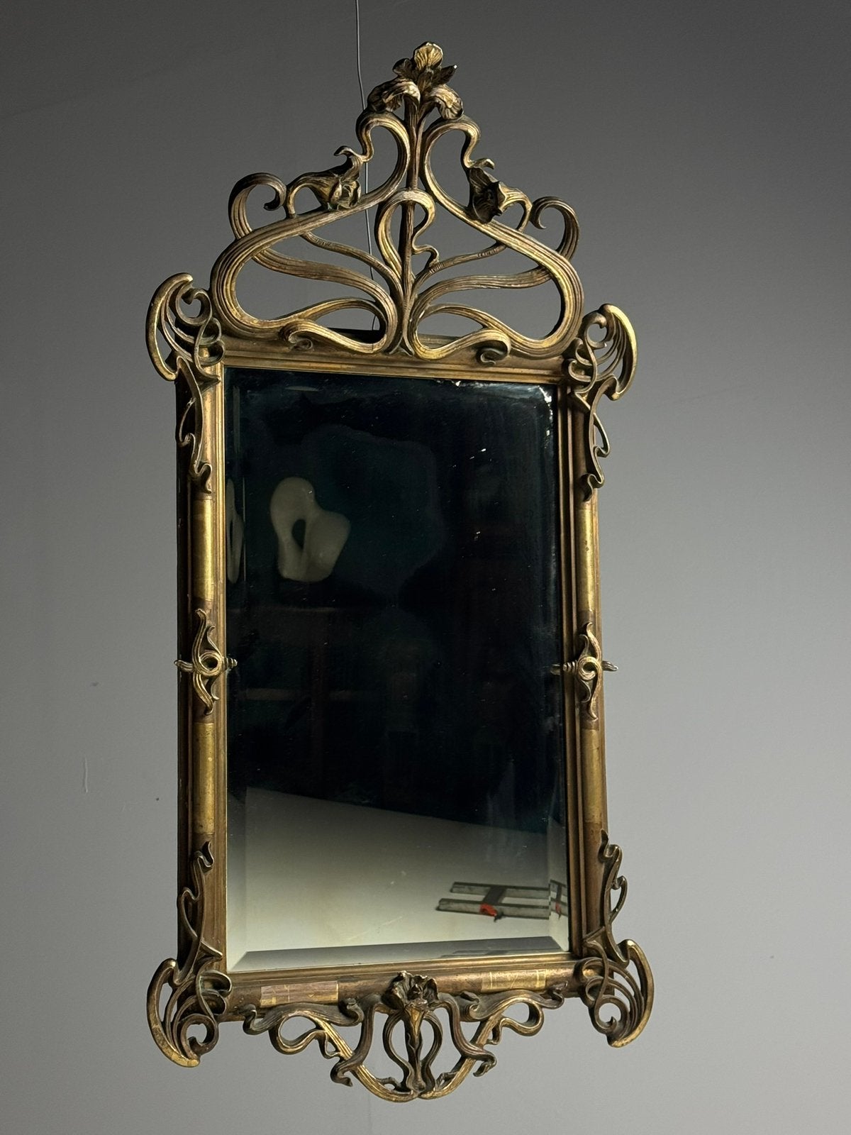 Art Nouveau spiegel ca. 1900, Ophalen of Verzenden, Rechthoekig, Minder dan 50 cm