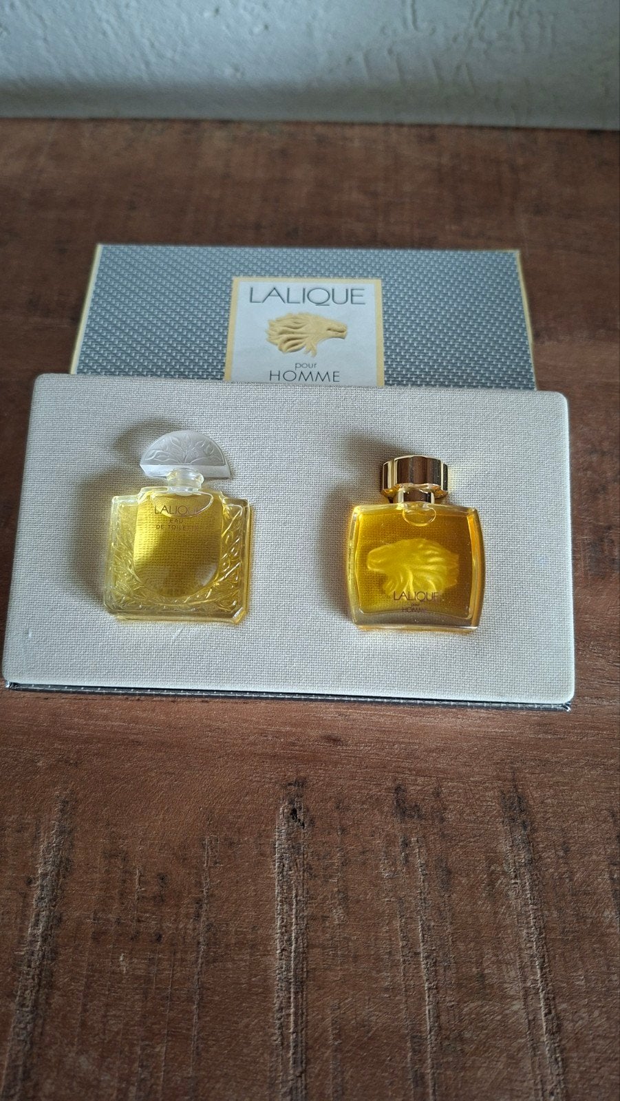 Lalique miniatuurset pour homme - collector's item, Verzamelen, Ophalen of Verzenden, Nieuw, Miniatuur, Gevuld