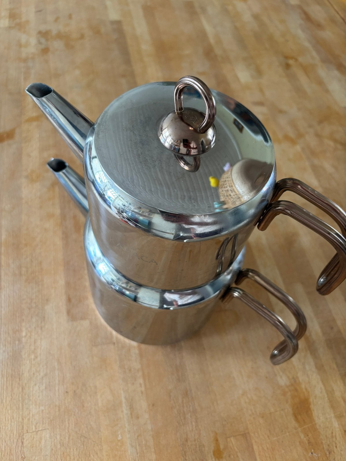 Karaca Urban Midi Rosegold Turkse theepot / Çaydanlık RVS, Theepot/fluitketel, Ophalen of Verzenden, Zo goed als nieuw, Metaal