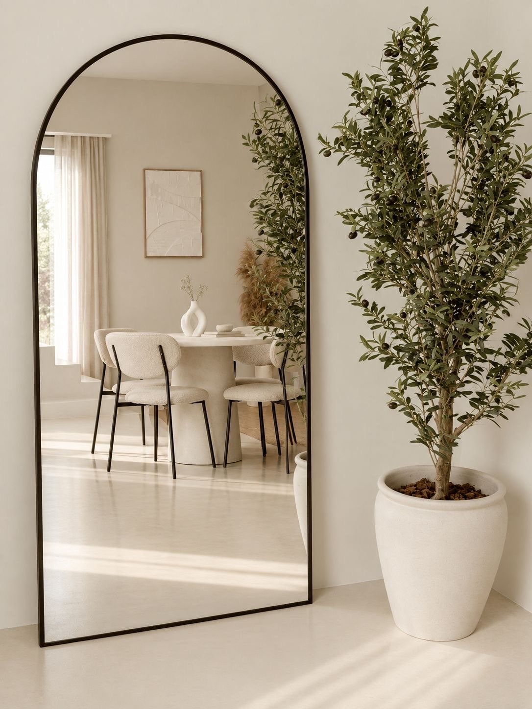 Grote Boogspiegel met Zwart Frame- gratis thuis bezorgd, Huis en Inrichting, 200 cm of meer, Nieuw, Ophalen of Verzenden, 75 tot 100 cm