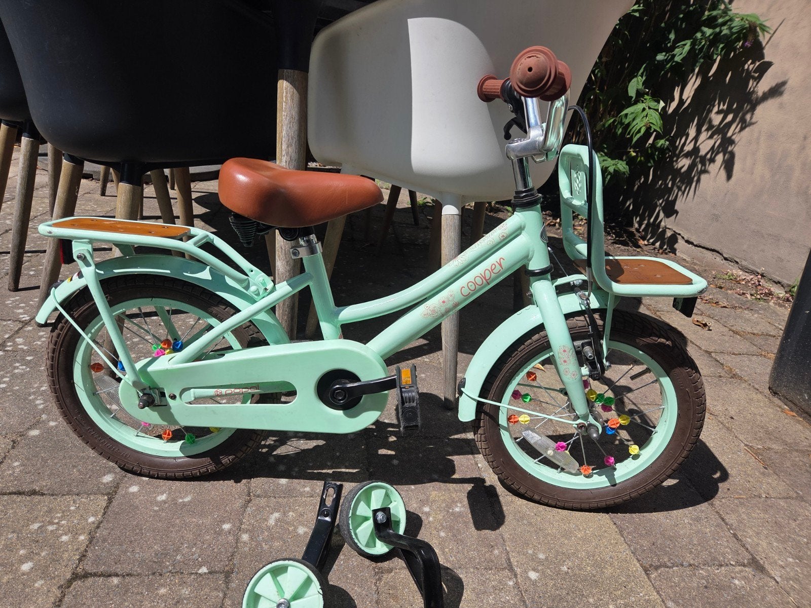 Kinderfiets 14 inch met zijwieltjes - Popal Cooper, Ophalen, Gebruikt, Minder dan 16 inch, Zijwieltjes