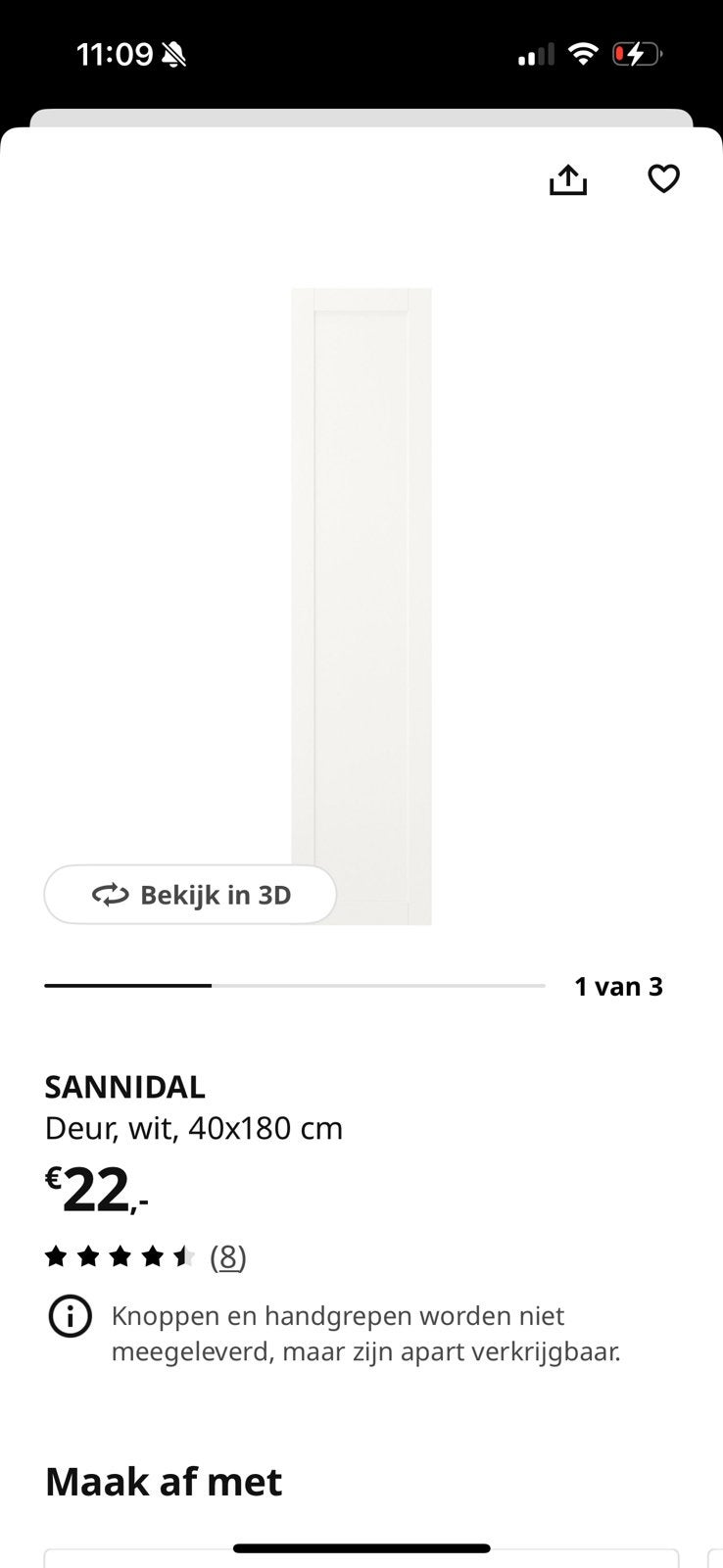 GEZOCHT 2x Plasta/Sannidal deur maat 60x40! IKEA, Ophalen of Verzenden, Zo goed als nieuw, Mdf, Plinten