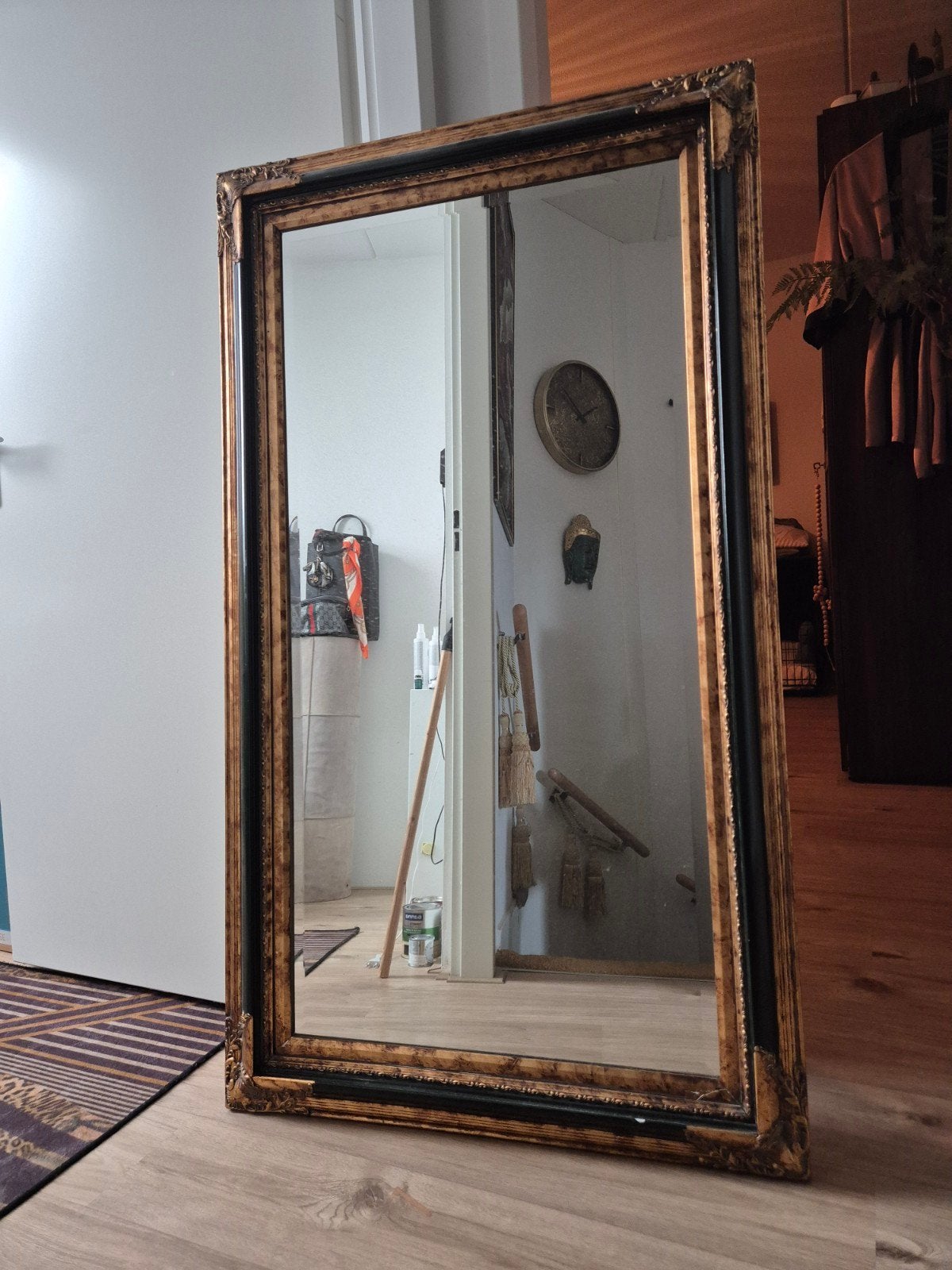 Spiegel met mooie lijst, Ophalen, Rechthoekig, 50 tot 100 cm, 100 tot 150 cm