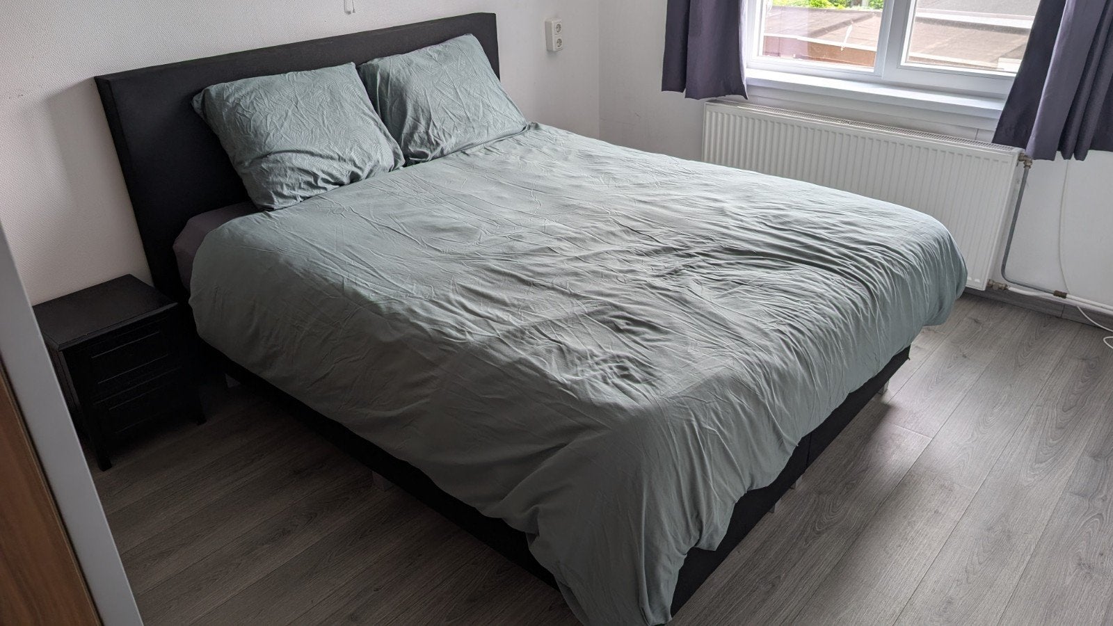 Boxspring zwart, Ophalen, Tweepersoons, Zwart, 160 cm